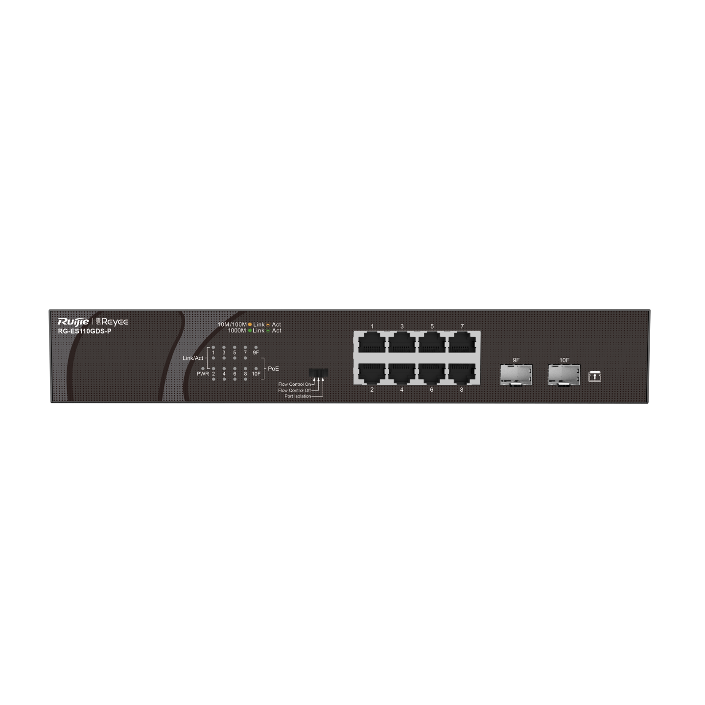 Ruijie Reyee RG-ES110GDS-P, 10-port 10/100/1000Mbps Unmanaged PoE Switch
