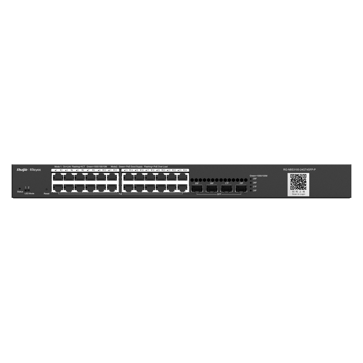 Ruijie Reyee RG-NBS3100-24GT4SFP-P 28-Port Gigabit Layer 2 Cloud Managed PoE Switch