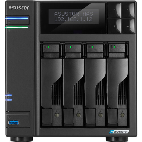 ASUSTOR AS6704T NAS SERVER (4-BAY, 8GB EMMC, QUAD-CORE 2.0GHZ, TOWER)