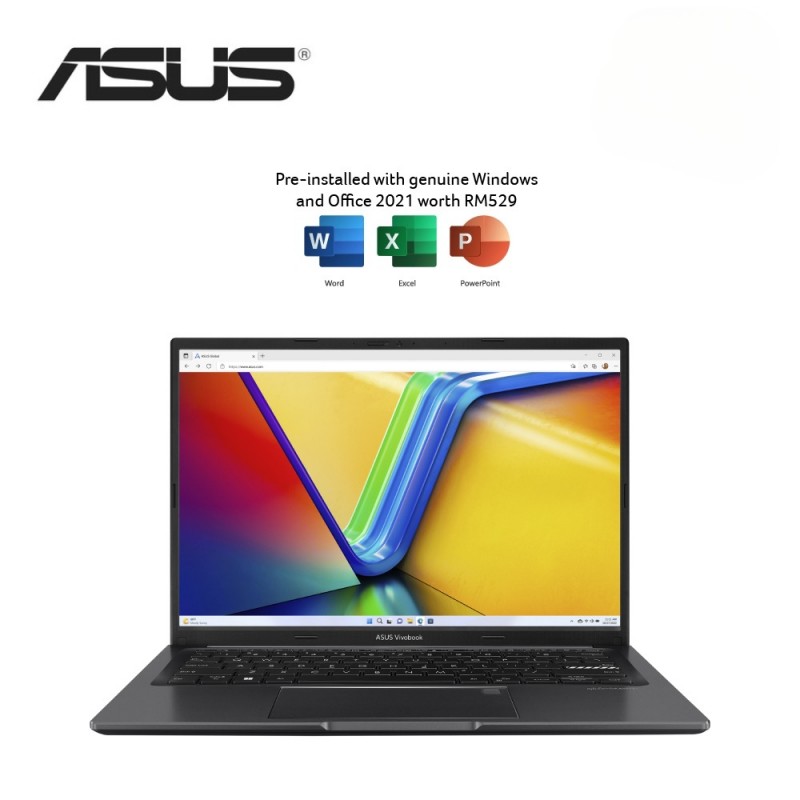 Asus VivoBook 14 A1405Z-ALY235WS 14'' FHD Laptop Indie Black ( I5-12500H, 16GB, 512GB SSD, Intel, W11, HS )