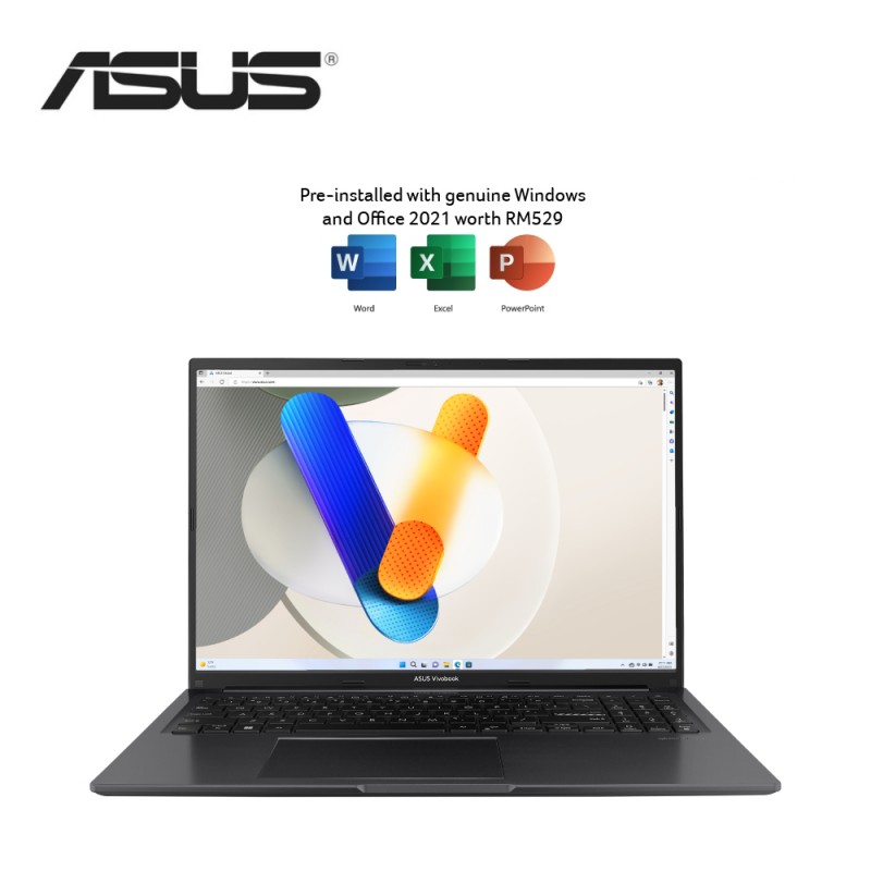 Asus Vivobook 16 A1605V-APMB035WS 16'' WUXGA Laptop Indie Black ( Core 5 120U, 16GB, 512GB SSD, Intel, W11, HS )