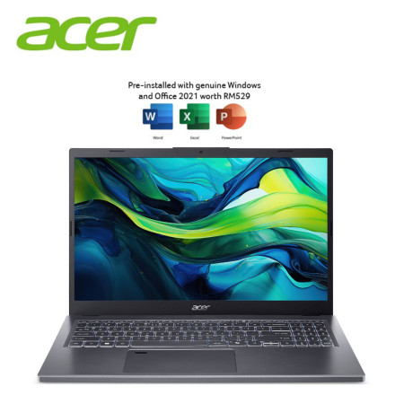 Acer Aspire 15 A15-51M-74VY 15.6" FHD Laptop Steel Grey ( Core 7 150U, 16GB, 512GB SSD, Intel, W11, HS+M365 )