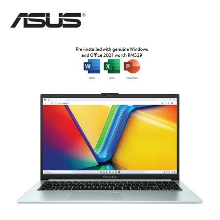 Asus VivoBook Go 15 E1504F-ABQ470WMS 15.6'' FHD Laptop Grey Green ( Ryzen 5 7520U, 16GB, 512GB SSD, ATI, W11, HS+M365 )