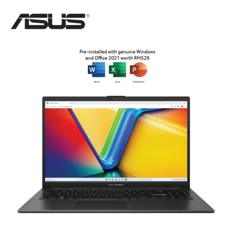 Asus VivoBook Go 15 E1504F-ABQ471WMS 15.6'' FHD Laptop Mixed Black ( Ryzen 5 7520U, 16GB, 512GB SSD, ATI, W11, HS+M365 )