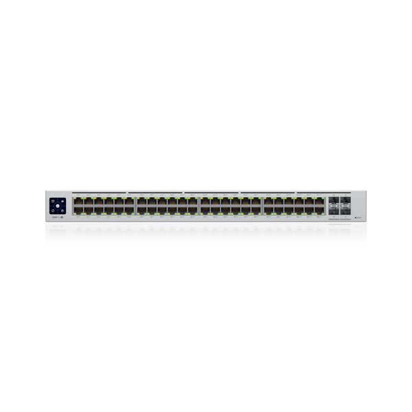 Ubiquiti USW-Pro-48-POE Layer 3, PoE switch with (48) GbE RJ45 ports, including (40) 802.3at PoE+ ports and (8) 802.3bt PoE++ ports, and (4) 10G SFP+ ports
