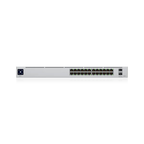 Ubiquiti USW-Pro-24 Layer 3 switch with (24) GbE RJ45 ports and (2) 10G SFP+ ports