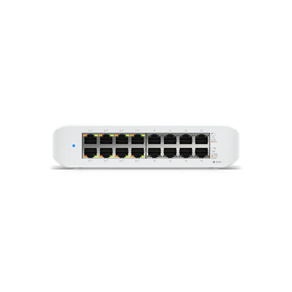 Ubiquiti USW-Lite-16-PoE Layer 2, PoE switch with (16) GbE RJ45 ports, including (8) 802.3at PoE+ ports