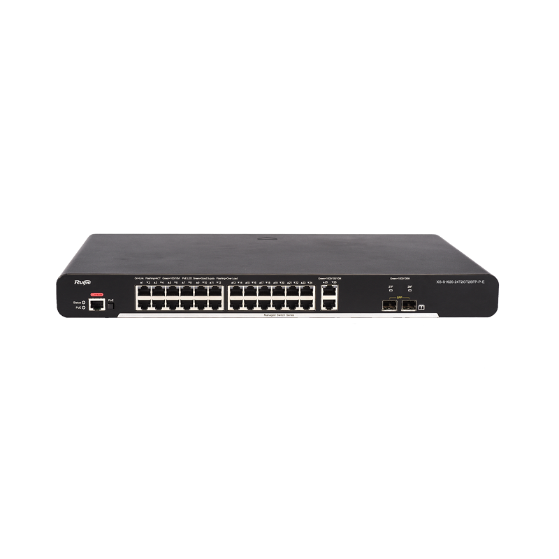 RUIJIE XS-S1920-24T2GT2SFP-P-E CLOUD MANAGED SWITCH, 24 FE PORT, 2 GE PORT , 2 GE SFP (NON COMBO) , 24 POE PORT