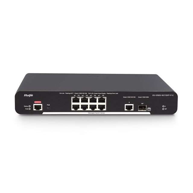 RUIJIE XS-S1920-9GT1SFP-P-E CLOUD MANAGED SWITCH, 9 GE PORT, 1 GE SFP (NON COMBO) , 8 POE PORT