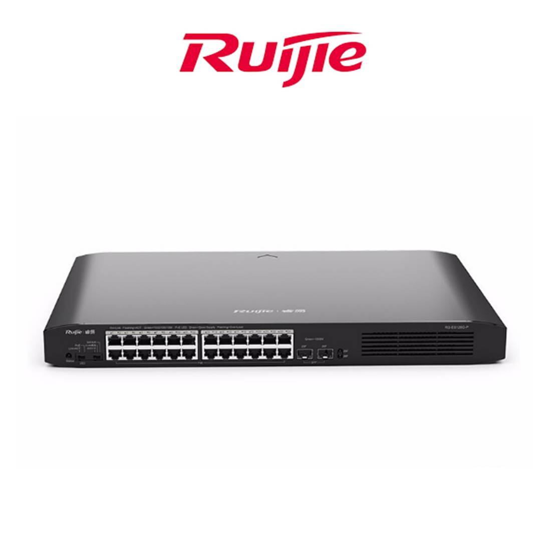 RUIJIE RG-ES126G-P-L UNMANAGED SWITCH, 24 GE POE+ PORT + 2 SFP (NON COMBO)